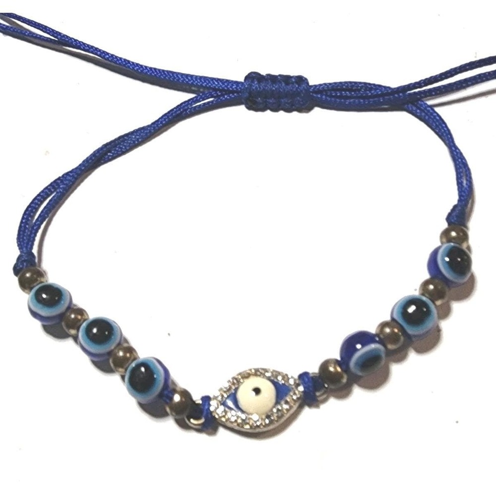 Turkish Evil Eye Royal Blue Bracelet / Pulsera De Ojo Turco Adjustable.